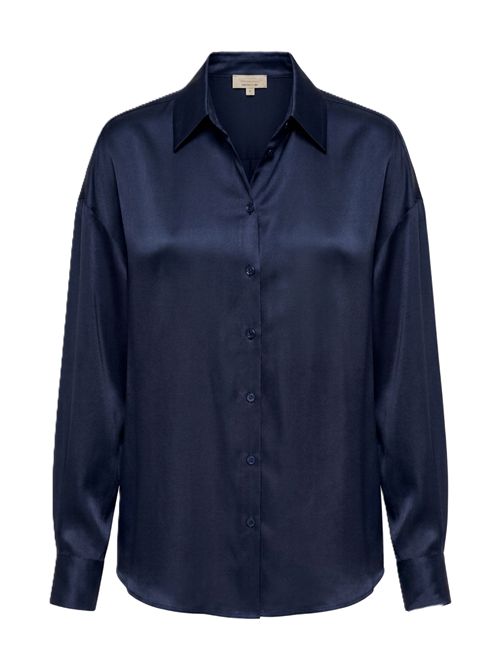 camicia iris raso stretch 16mm navy Her Shirt | P01329R251813 NAVY